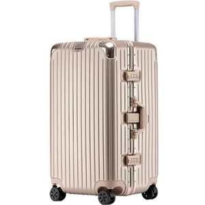 Bagage Koffer Trolley Koffer Hardshell Met Aluminium Frame, Spinnerwielen TSA-slot Handbagage Met Hoge Capaciteit Reiskoffer Handbagage (Color : A, Size : 28in)