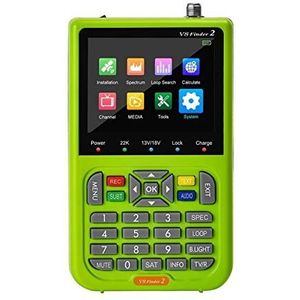 Satellietzoeker, digitale satellietsignaalzoeker, 1080 p HD V8 Finder 2 Meter DVB-S/S2 Digitale Display Satelliet Finder Type-C Oplaadbare Signaal satelliet TV Ontvanger voor het aanpassen van satelli