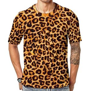 Dieren luipaardprint heren Crew T-shirts korte mouw T-shirt casual atletische zomer tops