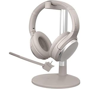 Avantree Eon - Bluetooth-koptelefoon met afneembare ruisonderdrukkende microfoon en oplaadstandaard voor muziek en oproepen op pc-telefoon, draadloze en bekabelde over-ear headset met ANC