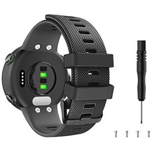 MoKo Band Compatible with Forerunner 45/Swim 2, Soft Silicone Adjustable Replacement Strap, Black