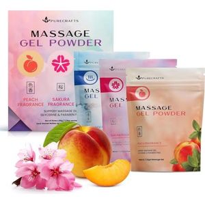 Purecrafts Massage Gel Powder 50g (3-Pack) | Variety of Fragrances | Made in Japan | Smooth and Slippery Gel for Wellness and Relaxation | Makes 5L | Just Add Water