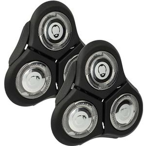 vhbw 2 x scheerkoppen vervanging voor Philips RQ11 voor elektrisch scheerapparaat, zwart zilver