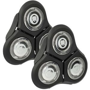 vhbw 2 x scheerkoppen vervanging voor Philips RQ11 voor elektrisch scheerapparaat, zwart zilver