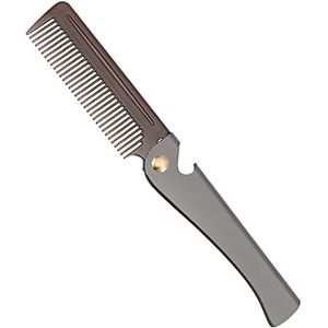 Yezhenzhen Roestvrijstalen opvouwbare kam, zakkam voor mannen en vrouwen, zwart