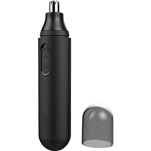 Qisebin Opgewaardeerde neus- en oorhaartrimmer, professionele pijnloze neushaarverwijderaar voor mannen en vrouwen, elektrische snelle roterende waterdichte roestvrijstalen neushaartrimmer, zwart