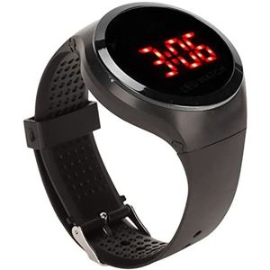Sport Digitaal Horloge, Stijlvol Verjaardagscadeau Flexibel Rood LED Studenten Digitaal Horloge voor Buiten Kamperen (Zwart)