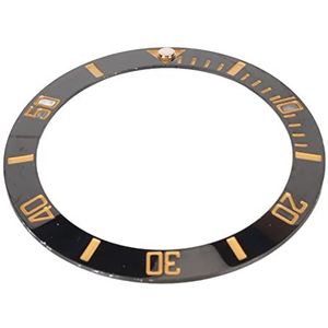Bezel Insert Protector Ring, Voorkom Lichte Krassen Prachtige 40 Mm Diameter Keramische Bezel Insert Ring voor Horlogemakers voor Perfecte Pasvorm (Gouden karakter zwarte rug)