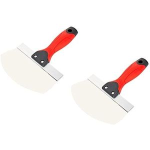 Bantopgong 2 stuks emmer schep voor gipsplaten, gips roestvrij stalen emmer schep - 6,5 inch gebogen voorgevormd mes voor verf, mortel