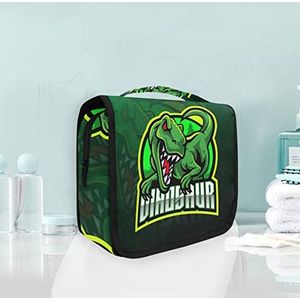 Hangende opvouwbare toilettas groene sport dinosaurus kunst make-up reizen organizer tassen tas voor vrouwen meisjes badkamer
