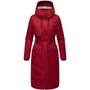 Navahoo Hokulanii Winterjas voor dames, warme parka, lang, met hoge kraag en zachte capuchon, XS-XXL, dark red, S
