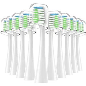 Compatibel met Smile Bright Platinum Sonic elektrische tandenborstel vervangende hoofden, voor Smile Bright Platinum tandenborstel, met stofdoppen, 10 stuks, wit