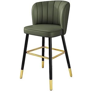 Barkruk Barkruk Van PU-leer, Aanrechthoogte, Krukken, Aanrecht, Eetkamerstoelen Met Metalen Poten Voor Eetcafé In De Keuken Pub Stoel Thuis Keuken (Color : Grün, Size : Sitting Height 65cm)