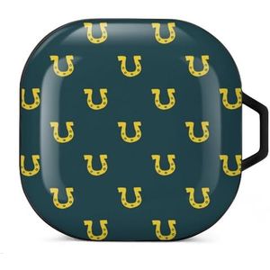 Hoefijzerpatroon Oordopjes Hoesje Compatibel met Samsung Hard Shell Beschermhoes Zwart-Stijl