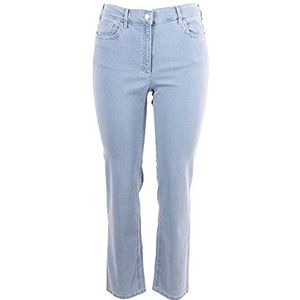 ZERRES Style GRETA - Comfortabele, onzichtbare elastische tailleband jeansbroek, rechte pijpen kleur gebleekt maat 40, Gebleekt