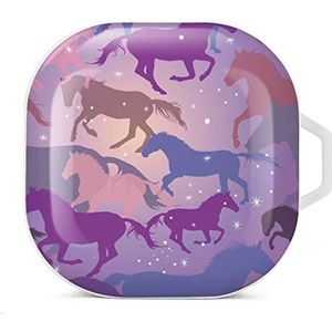 Paard oordopjes hoesje compatibel met Samsung hard shell beschermhoes wit stijl