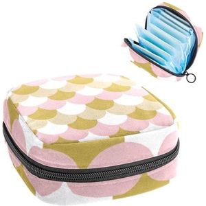 Maandverband Opbergtas, Menstruatiecup Pouch Tampon Bag, Menstruatie Pads Houder Organizer voor Vrouwen Meisjes, Rose Goud Zeemeerminstaart Patroon