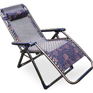 GEIRONV Draagbare Zero Gravity Recliner Chair, Verstelbaar Balkon Versterkte Verdikte Lazy People Lounge Chair Folding Break Bed Fauteuils
