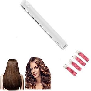 Reiskrultang - Mini - Draadloze Krultang - Wit - Met 4 Volumegevende Haarclips