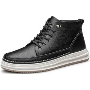 Heren Lederen Lift Laarzen Formele Wandelschoenen Voor Herenmode High-Top 3.14 Inchs Grotere Onzichtbare Hoogte Toenemende Schoenen,8cm(3.14inchs) black,41 EU