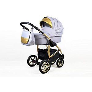Kinderwagen 3in1 Set Isofix Buggy Baby Autostoeltje Gold-Deluxe by SaintBaby Silver 2in1 zonder autostoel