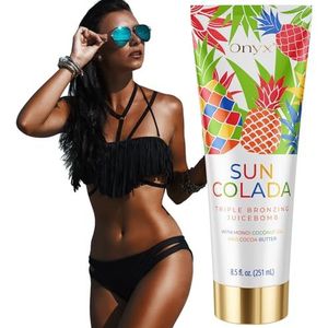 Onyx Suncolada Solarium Crème & Bruiningscrème - Bronzen Lotion & Bruiningsversneller met Happy Skin Formula - Zonnebankcrème voor snel bruinen - Ananasgeur - Voedende Body Lotion