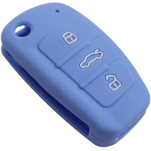 Afstandsbediening Autosleutel Siliconen Hoes Case voor A1 A3 Q3 Q7 R8 A6L TT-lightblue