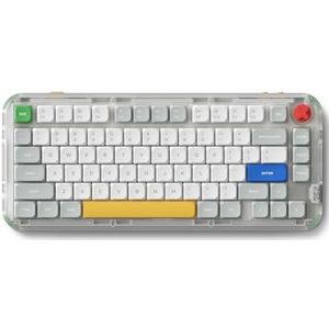 nuphy Kick75 Low-profile draadloos toetsenbord, 75% lay-out, 80-toetsen RGB-achtergrondverlichting, mechanisch gamingtoetsenbord met PBT-toetsen, ondersteunt BT/2.4G/USB-C (Blush Nano)