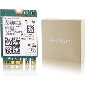 EDUP WiFi 6E Draadloze Kaart Intel AX210 NGW, Bluetooth 5.3, Tri-Band MU-MIMO Netwerkadapter, ondersteunt 6 GHz Wi-Fi 11AX, compatibel met Windows 10/11 (64-Bit) en Linux, M.2/NGFF