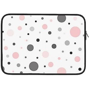 Roze Grijs Wit Modern Polka Dot Patroon Gedrukt Computer Handtas Laptop Case Cover Notebook Pocket Case Laptop Sleeve 13 inch, Zwart, 13 inch