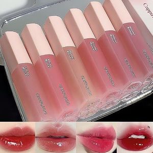 6 stuks Heart Crush Lip Glaze Tint, Vivid Color lipstick, Juicy & Glossy Finish, langhoudend, hydraterend, sterk gepigmenteerd, helder en natuurlijke make-up, lippenstift lipgloss voor dagelijks
