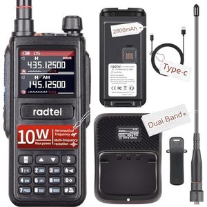 Radtel RT-470 10 watt tri-band walkie-talkie 256CH Airband walkie-talkie met over-the-air band ontvangst NOAA FM-radio