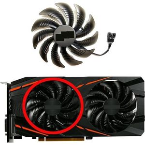 Voor GIGABYTE voor Radeon RX470 480 570 580 588 590 voor GAMING Grafische kaart Vervangende Ventilator T129215SU(Left fan)