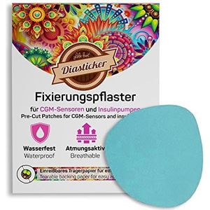 Diasticker® | Overpatch fixeerpleister 7cm (10 stuks, lichtblauw) - Freestyle Libre 3, Dexcom G7, katheter | waterdicht - ademend - sterke grip | sensorpatch, fixatie, tape, pleister
