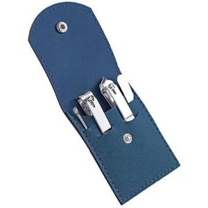 Manicureset, nagelknipperset, Roestvrijstalen manicure- en pedicurenagelknipperset, 4 stuks, veelkleurig(Blue)