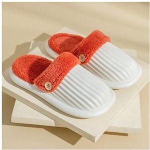 Dames Zomer Slippers Verwijderbare slippers vrouwen nieuwe ontwerp waterdichte schoenen winter hergebruik pluche binnenzool vrouwelijke vrije tijd thuis indoor slip op sandalen Sloffen (Color : White