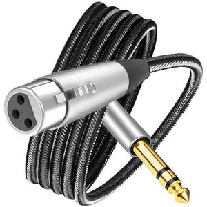 Gitaar Audiokabel (3-pins) naar 1/4 ""6,5 mm man-vrouw stereo gebalanceerde kabel voor gitaarmicrofoonluidsprekers (Size : 2m)
