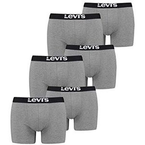 Levi's Boxershorts voor heren, boxers, onderbroeken, 905001001, verpakking van 6 stuks, grijs, M