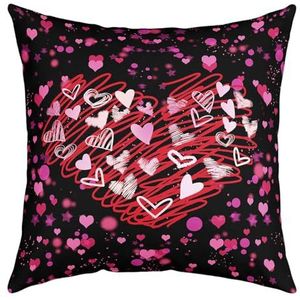 Set van 2 kussenslopen liefde pastel liefje romantische rode kussensloop mode kussensloop, voor feest, bar, thuis, 45x45cm