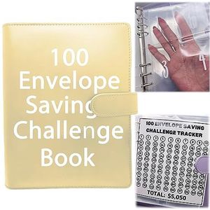 100 enveloppe-challenge-mappen, geldmap met envelop, budgetmap met geldenveloppen, geldbesparende envelop voor thuis, school (geel)