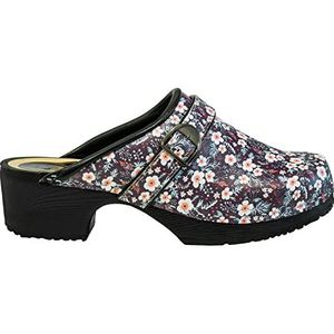 Klompen voor Vrouwen Chef Damesschoenen Dames Muil Keuken Houten Rubberen Veiligheidsklompen CDL05 (Bloemen, 39)