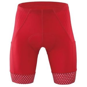 AMEEDA Fietsshorts Heren Heren Fietsshorts 5D Gel Gewatteerde Blauw & Groen Fiets Rijbroek met Zijzakken Schokbestendige MTB Bike Shorts Panty, Kem-ss-rood, S