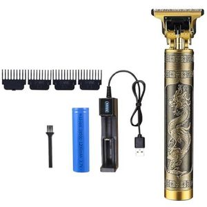 Oplaadbare T-vormige tondeuse: kunststof, herbruikbaar, waterdicht, batterij-aangedreven baardtrimmer en kaal hoofd scheerapparaat