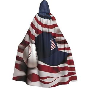 SSIMOO Amerikaanse vlag en honkbal volwassen Halloween party cape - perfect voor kostuumfeesten en cosplay