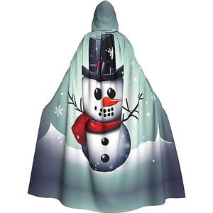 FRGMNT Kerst Sneeuwman print Mannen Hooded Mantel, Volwassen Cosplay Mantel Kostuum, Cape Halloween Dress Up, Hooded Uniform