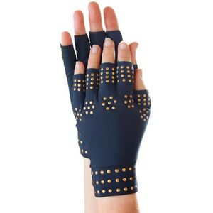 3 Pagen - Artritis Compressiehandschoenen - Zwart - Vingerloos Design - 1 Paar