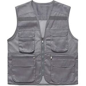 Kamizelki bezpieczeństwa, Reflecterend veiligheidsvest Polyester met zilveren balk Multicolor Meerdere maten(Grey,3XL)