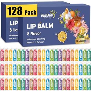 Konipl YesBes 128 lippenbalsem, natuurlijke lippenbalsem met vitamine E en kokosolie, vochtinbrengende lippenboom voor droge gebarsten lippen, lippenbalsem voor kousvullers - 8 smaken
