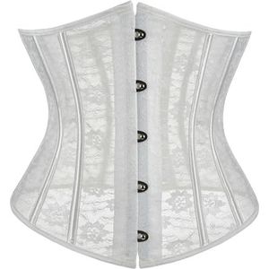 HXRAXINWN corset Women'S Corsets Mesh Breathable Lace-Up Waist Corset Corset Tops-White-L
