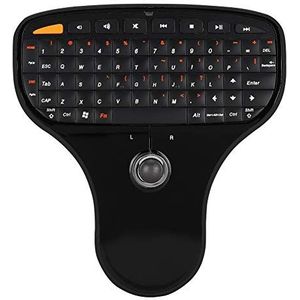 Lazmin112 2.4G Draadloos Keyboard met Trackball, Handheld Keyboard Multi-Media Functionele Trackball Air Mouse voor TV Computer